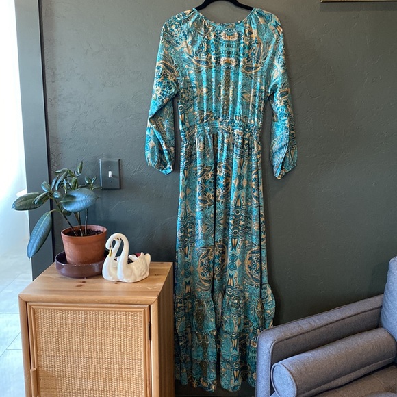 Anthropologie Boemo Paisley Bohemian Maxi Dress Large - Picture 9 of 13